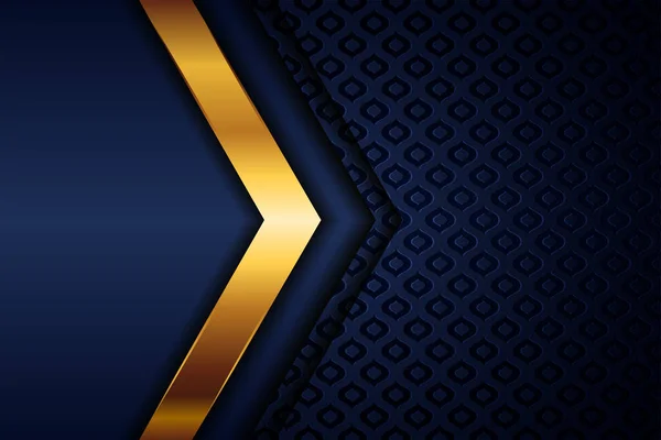 Elegante Luz Dourada Poligonal Banner Geométrico Azul Luxo Linhas Escuras —  Vetores de Stock