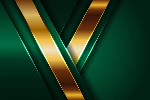 Абстрактний Багатокутний Розкішний Темно Зелений Комбайн Фон Текстури Золота Металу — стоковий вектор