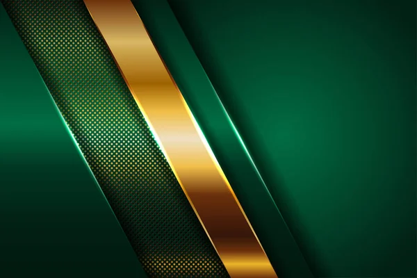Resumen Lujo Poligonal Verde Oscuro Combinar Fondo Textura Metal Dorado — Archivo Imágenes Vectoriales