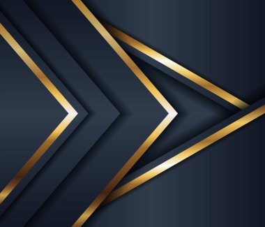 Soyut lüks koyu mavi ve prim altın arka plan. Zarif altın ışıklandırma çizgileri ipek kumaş dokusu kompozisyonu