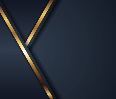 Soyut lüks koyu mavi ve prim altın arka plan. Zarif altın ışıklandırma çizgileri ipek kumaş dokusu kompozisyonu