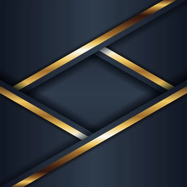 Abstrakt Lyx Mörkblå Och Premium Gyllene Bakgrund Elegant Guld Belysning — Stock vektor