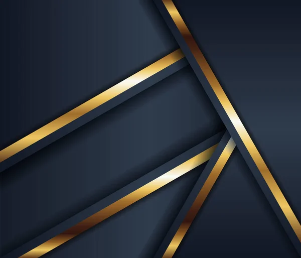 Abstrato Luxo Azul Escuro Premium Fundo Dourado Elegantes Linhas Iluminação —  Vetores de Stock