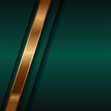 Soyut çokgen desenli lüks yeşil ve parıldayan altın çizgiler üst üste biniyor. 