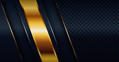Modern koyu 3d soyut lacivert arkaplan altın çizgi şekilli