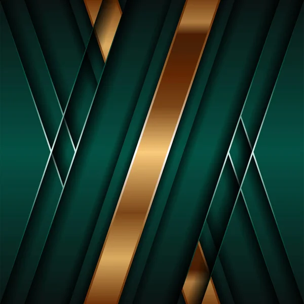 Αφηρημένη Πολυγωνικό Μοτίβο Πολυτέλεια Πράσινο Συνδυάζουν Και Λαμπερό Χρυσό Γραμμές — Διανυσματικό Αρχείο