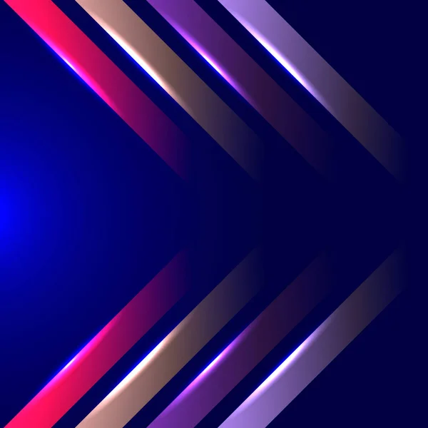 Stil Ljus Neon Ljuseffekt Blå Färger Halogen Ledde Ljus Element — Stock vektor