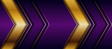 Üst üste binen katman zemininde soyut koyu mor ve altın gradyan.