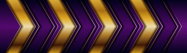 Üst üste binen katman zemininde soyut koyu mor ve altın gradyan.