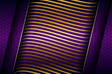 Soyut geometrik lüks mor örtüşme katmanları ile altın kombinasyon