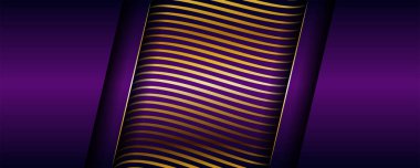 Soyut geometrik lüks mor örtüşme katmanları ile altın kombinasyon