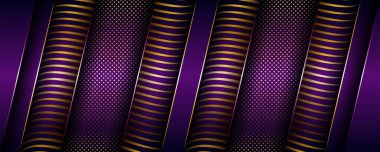 Soyut geometrik lüks mor örtüşme katmanları ile altın kombinasyon