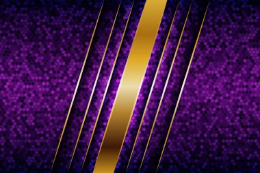 Soyut geometrik lüks mor örtüşme katmanları ile altın kombinasyon