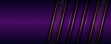 Soyut geometrik lüks mor örtüşme katmanları ile altın kombinasyon