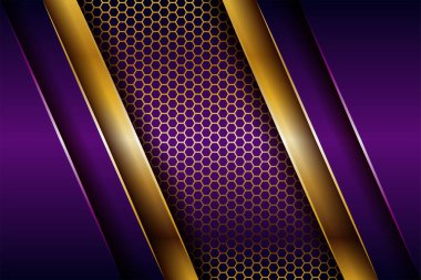 Lüks modern mor örtüşen tabakalar altın kombinasyonlu arka plan