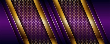 Lüks modern mor örtüşen tabakalar altın kombinasyonlu arka plan