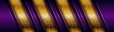 Lüks modern mor örtüşen tabakalar altın kombinasyonlu arka plan
