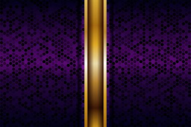 Lüks geometrik mor örtüşen tabakalar altın kombinasyonlu arka plan