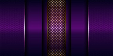 Lüks geometrik mor örtüşen tabakalar altın kombinasyonlu arka plan