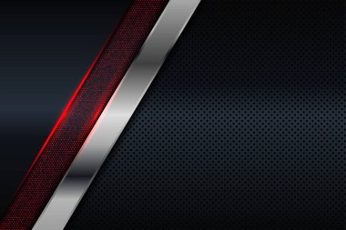 Soyut arkaplan ve sunum tasarımı için modern gümüş ve siyah karbon. Şirket, sigara, iş, ödül, kazanma, yıldönümü ve kutlama için takım elbise