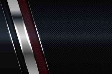 Soyut arkaplan ve sunum tasarımı için modern gümüş ve siyah karbon. Şirket, sigara, iş, ödül, kazanma, yıldönümü ve kutlama için takım elbise