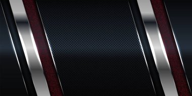 Soyut arkaplan ve sunum tasarımı için modern gümüş ve siyah karbon. Şirket, sigara, iş, ödül, kazanma, yıldönümü ve kutlama için takım elbise