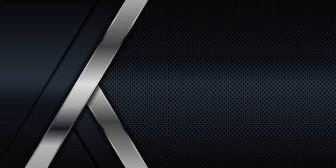 Soyut arkaplan ve sunum tasarımı için modern gümüş ve siyah karbon. Şirket, sigara, iş, ödül, kazanma, yıldönümü ve kutlama için takım elbise