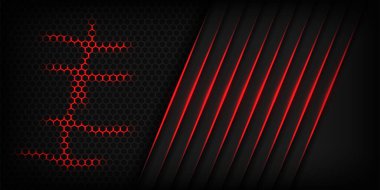 Soyut stil teknoloji tasarım şablonu ile koyu gölgeli siyah alan ile katman kırmızısı üzerine modern fütürist arkaplan