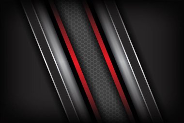 Soyut stil teknoloji tasarım şablonu ile koyu gölgeli siyah alan ile katman kırmızısı üzerine modern fütürist arkaplan