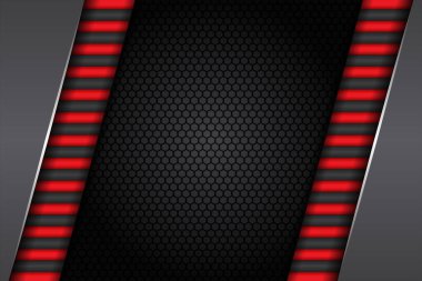 Soyut stil teknoloji tasarım şablonu ile koyu gölgeli siyah alan ile katman kırmızısı üzerine modern fütürist arkaplan