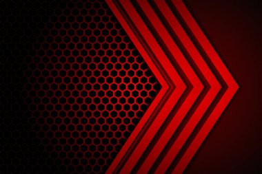 Soyut stil teknoloji tasarım şablonu ile koyu gölgeli siyah alan ile katman kırmızısı üzerine modern fütürist arkaplan