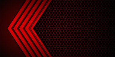 Soyut stil teknoloji tasarım şablonu ile koyu gölgeli siyah alan ile katman kırmızısı üzerine modern fütürist arkaplan