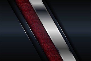 Soyut kırmızı ve siyah metalik ışık huzmesi ve parlak çizgilerle resmedilmiş. Arkaplan için metal çerçeve tasarımı. Duvar kağıdı ve afiş şablonu için vektör tasarımı modern dijital teknoloji kavramı