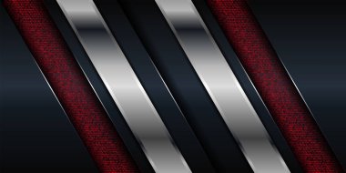 Soyut kırmızı ve siyah metalik ışık huzmesi ve parlak çizgilerle resmedilmiş. Arkaplan için metal çerçeve tasarımı. Duvar kağıdı ve afiş şablonu için vektör tasarımı modern dijital teknoloji kavramı