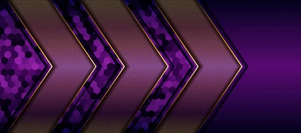 Абстрактный Элегантный Темно Фиолетовый Цвет Фоне Слоя Перекрытия Золотым Градиентом — стоковый вектор