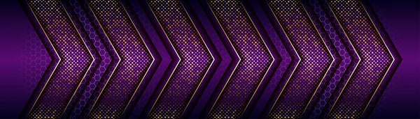 Абстрактный Элегантный Темно Фиолетовый Цвет Фоне Слоя Перекрытия Золотым Градиентом — стоковый вектор