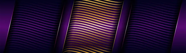 Abstrakte Geometrische Luxus Lila Überlappungsschichten Hintergrund Mit Goldener Kombination — Stockvektor