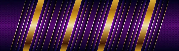 Resumen Geométrico Lujo Púrpura Superposición Capas Fondo Con Combinación Oro — Archivo Imágenes Vectoriales