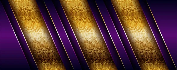 Роскошный Современный Фиолетовый Слой Перекрытия Фона Золотой Комбинацией — стоковый вектор