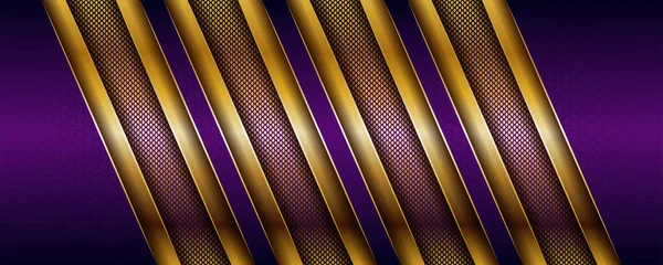 Lujo Moderno Capas Superposición Púrpura Fondo Con Combinación Oro — Vector de stock
