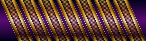华丽的现代紫色叠层背景与黄金组合 — 图库矢量图片