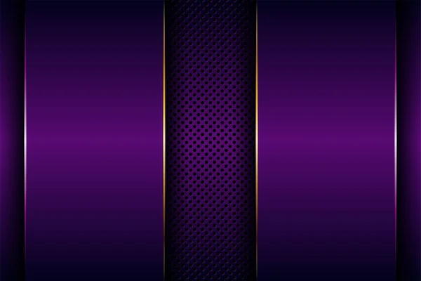 Luxuriöse Geometrische Violette Überlappungsschichten Hintergrund Mit Goldener Kombination — Stockvektor