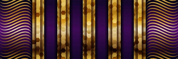 Lüks geometrik mor örtüşen tabakalar altın kombinasyonlu arka plan