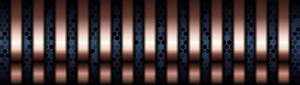 Patrón Poligonal Abstracto Lujo Azul Oscuro Con Oro Fondo Ilustración — Vector de stock