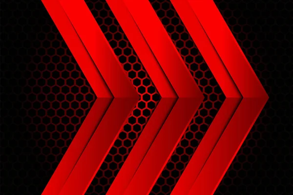 浅层发亮红色 暗影黑色空间的现代未来主义背景与抽象风格的工艺设计矢量模板 — 图库矢量图片