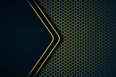 Üst üste binen siyah katmanlar ve altın satırlı soyut arkaplan