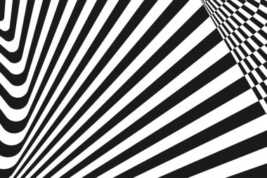 Siyah ve beyazın soyut çapraz arkaplanı düz çizgi dalgalı tasarımı