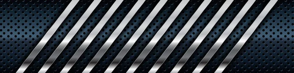 黒のテクスチャの背景にシルバーリストの寸法 シルバーの光の要素の装飾と現実的な重複層テクスチャ — ストックベクタ