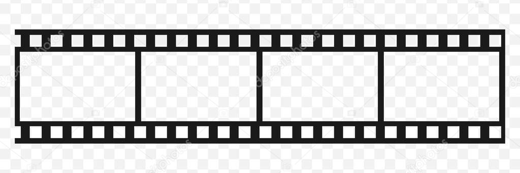 Vector illustration of Film strip roll or Video tape photo film strip frame