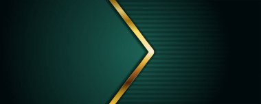 Soyut lüks koyu yeşil katman ve altın çizgi